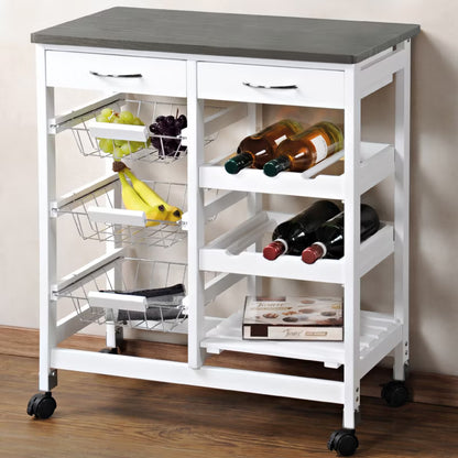 Rullebord 66x36x76 cm med Træ Bordplade
