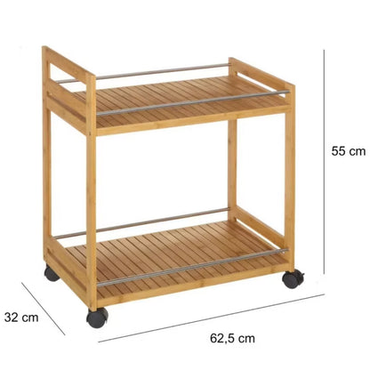 Rullebord Bambus 55x32x63 cm Natur