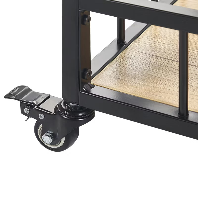 Rullebord Metal Lysebrun med Vinholder