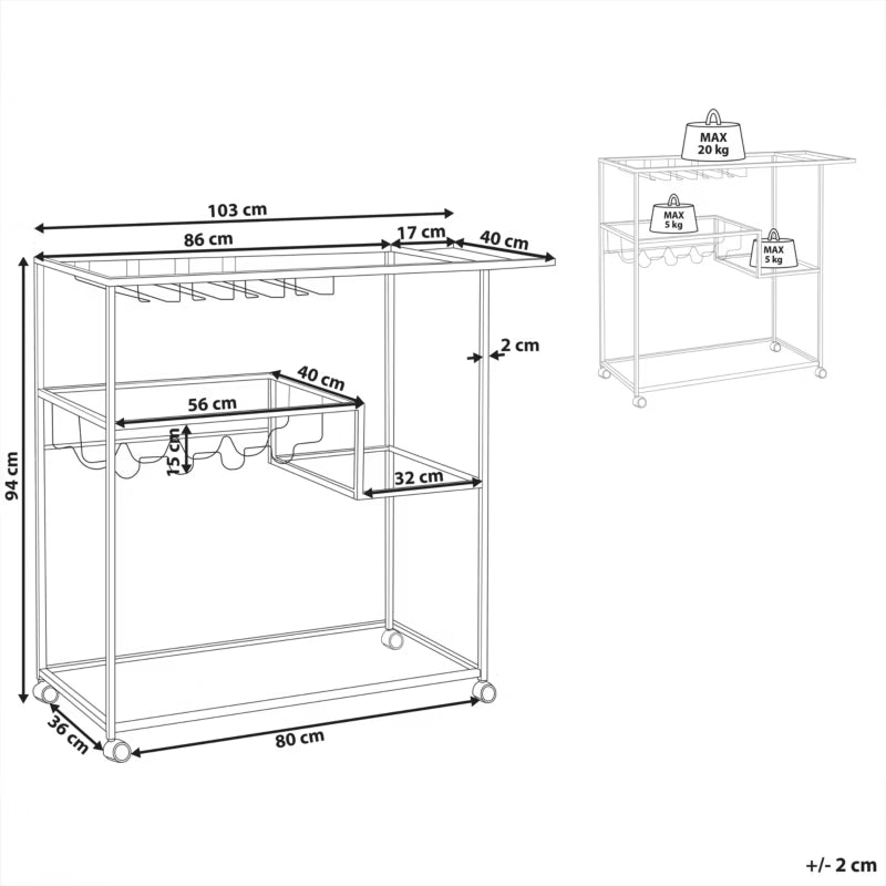Rullebord Metal Sort