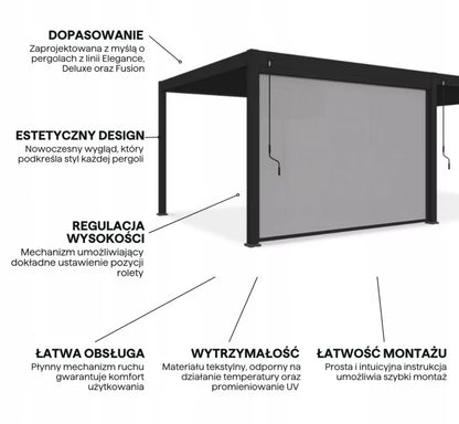 Rullegardin til Pergola 340x234 cm Antracit