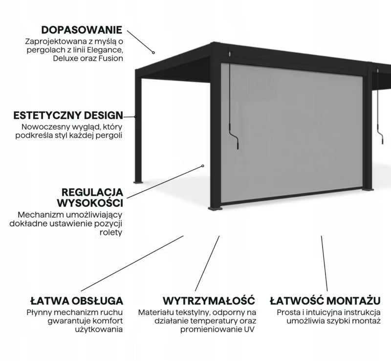 Rullegardin til Pergola 340x234 cm Antracit