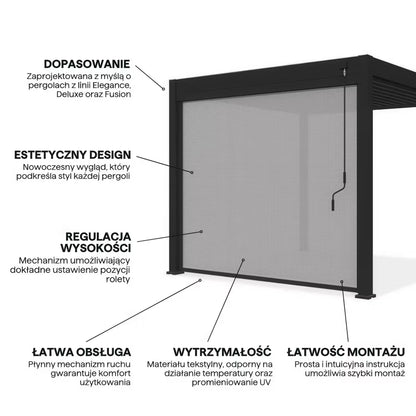 Rullegardin til Pergola 3 m 279x233,5 cm Antracit