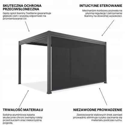 Rullegardin til Pergola PRIMARY 4 m 370x238 cm Antracit