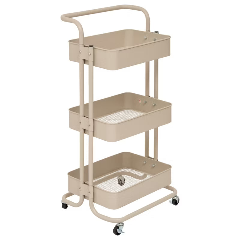 Rullevogn 86x45x36,5 cm Beige Metal