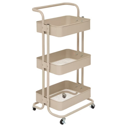 Rullevogn 86x45x36,5 cm Beige Metal