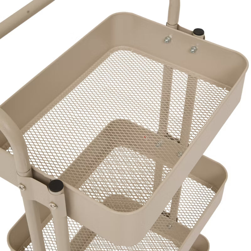 Rullevogn 86x45x36,5 cm Beige Metal