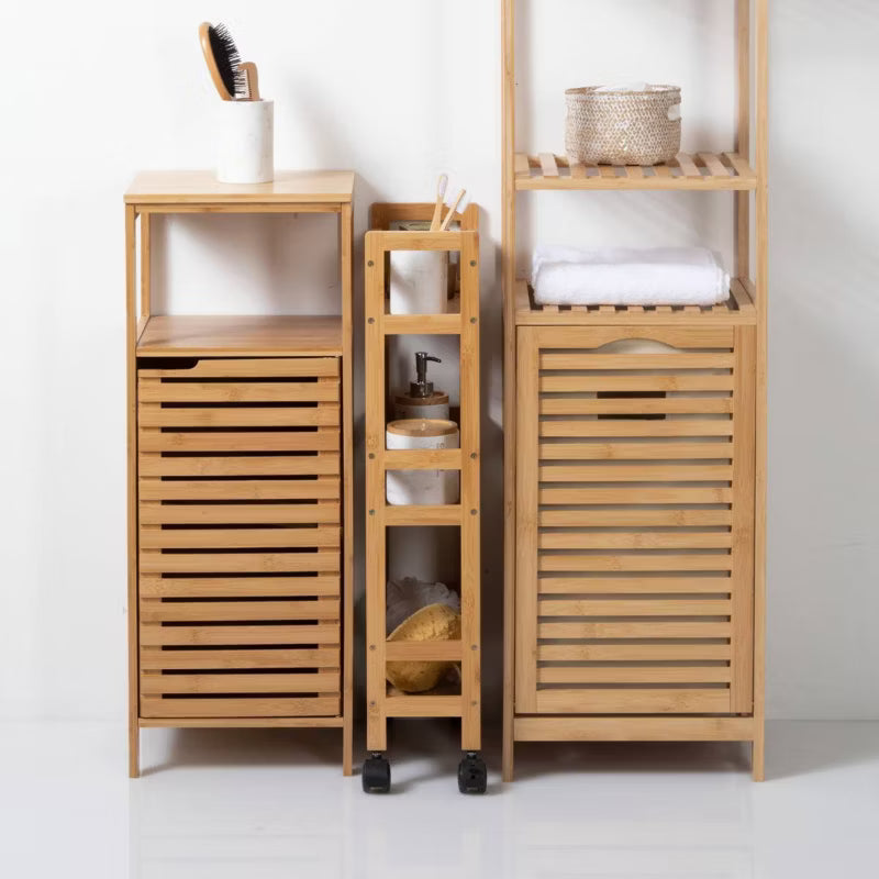 Rullevogn Bambus 36x74 cm Brun med 3 Hylder