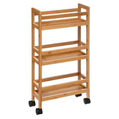 Rullevogn Bambus 36x74 cm Brun med 3 Hylder