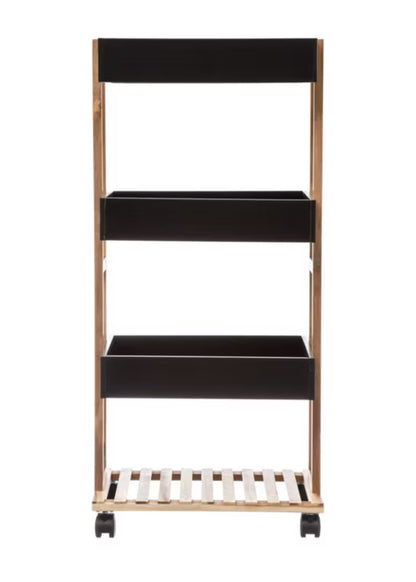 Rullevogn Bambus 40x87 cm Sort