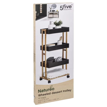 Rullevogn Bambus 40x87 cm Sort