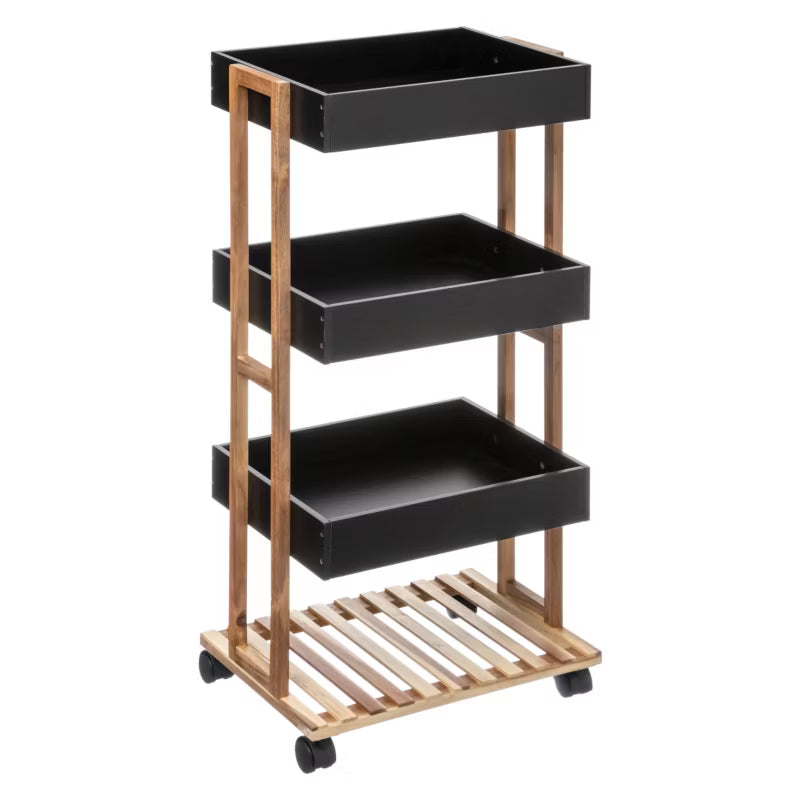 Rullevogn Bambus 40x87 cm Sort