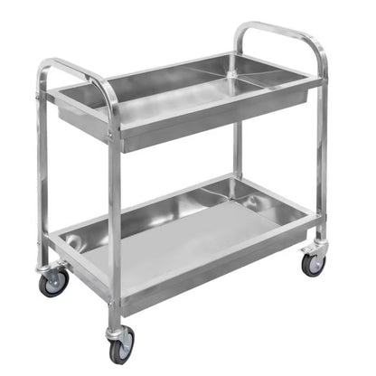 Rullevogn Rustfrit Stål 85x45x90 cm 2 Hylder