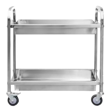 Rullevogn Rustfrit Stål 85x45x90 cm 2 Hylder