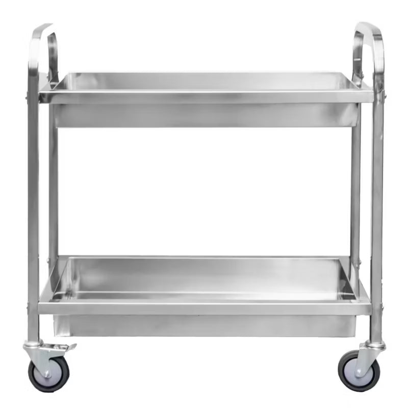 Rullevogn Rustfrit Stål 85x45x90 cm 2 Hylder