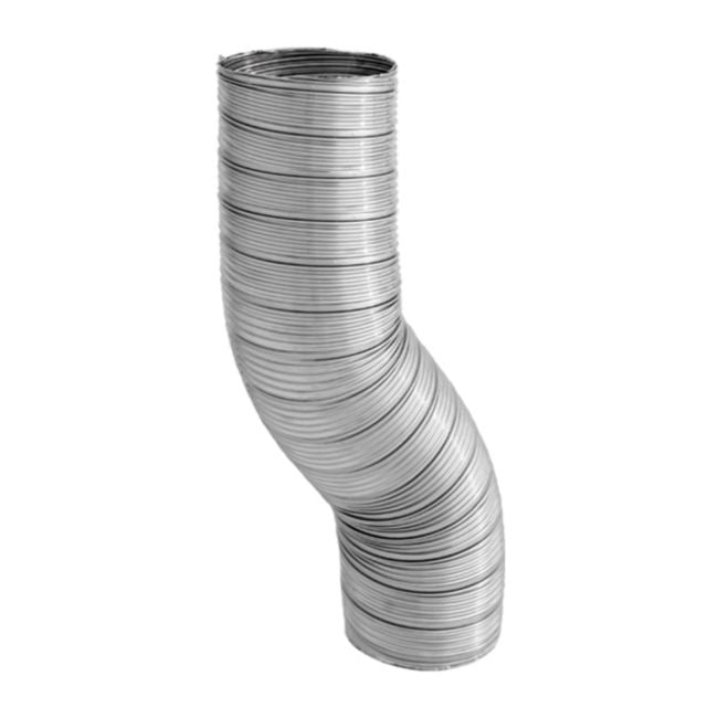 Fleksibelt Røgrør 125 mm 1 m Syrefast Stål Sølv WK