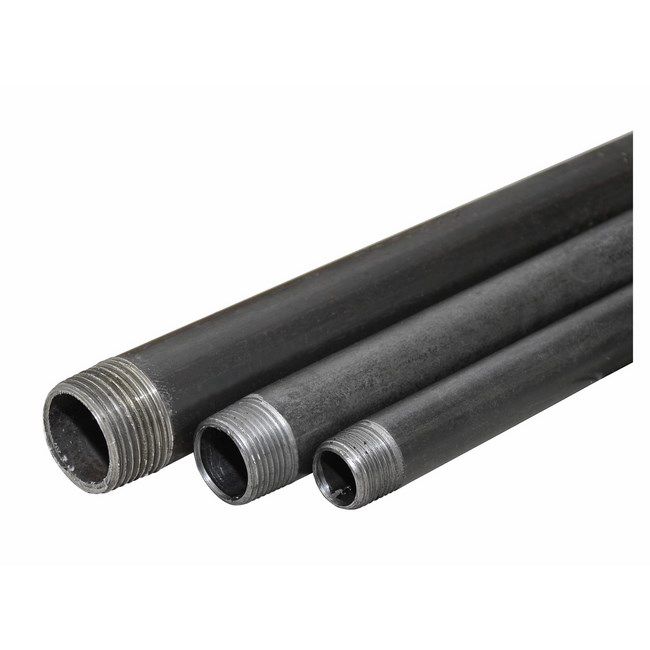Sort gevindrør 15 x 3000 mm