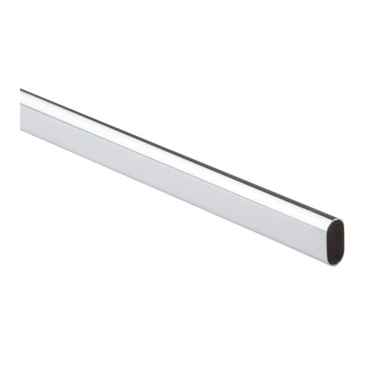 Ovalrør 30 x 15 mm, længde 150 cm, krom