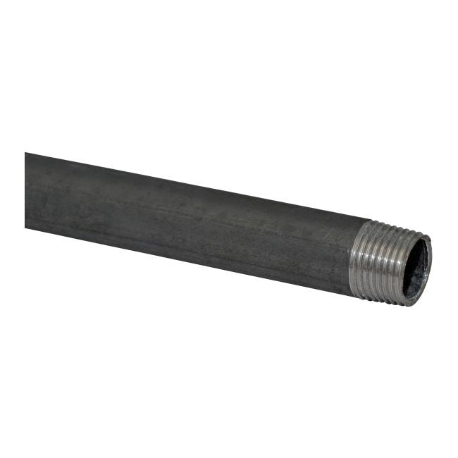 Svejset sort stålrør 3/4" x 500 mm med gevind