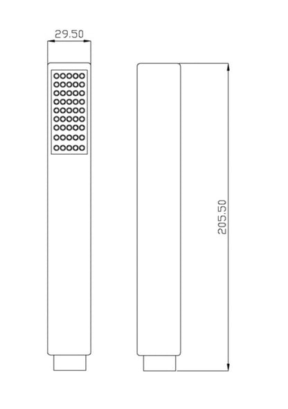 Firkantet Brusehoved 30 cm Krom Anti-Kalk 1-Funktion