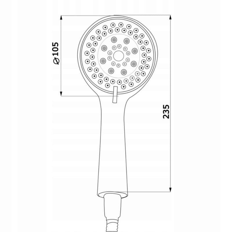 Brusesæt med 5 Funktioner, 150 cm Slange og Holder, Sølv