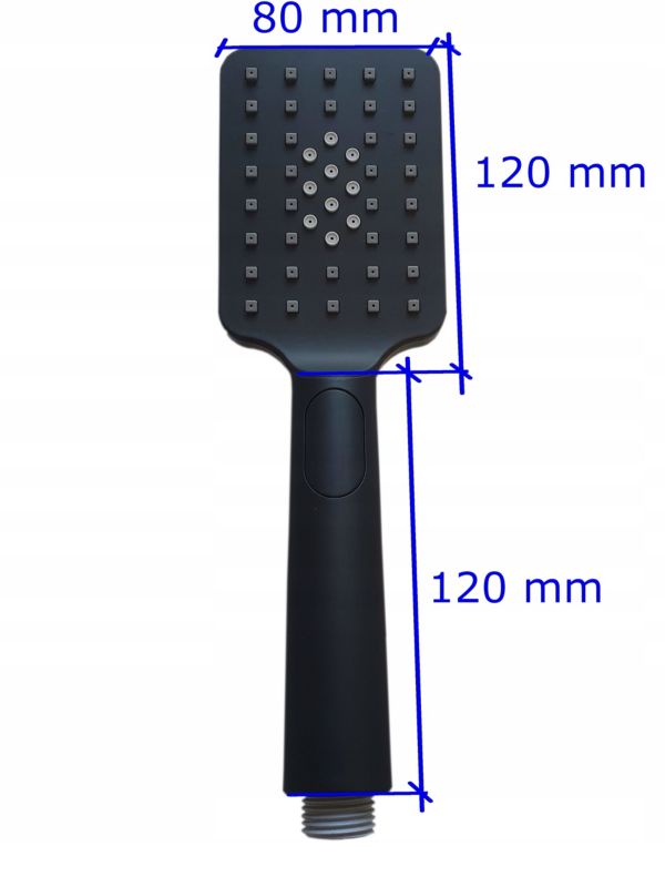 Brusesæt Estiva TAHA Sort med Slange 150 cm og Holder