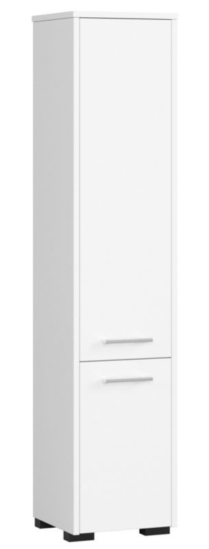Akord Fin hvidt badeværelsesskab 30 cm 2 døre mat hvid 5 hylder 30x30x140 cm 1 stk.
