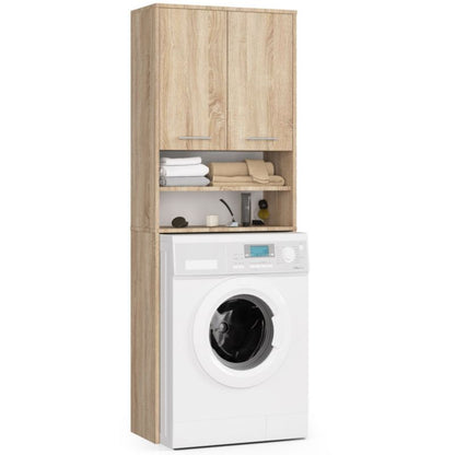 Badesøjle til Indbygning af Vaskemaskine 64 cm Eg Sonoma Mat 4 Hylder 64x30x180 cm