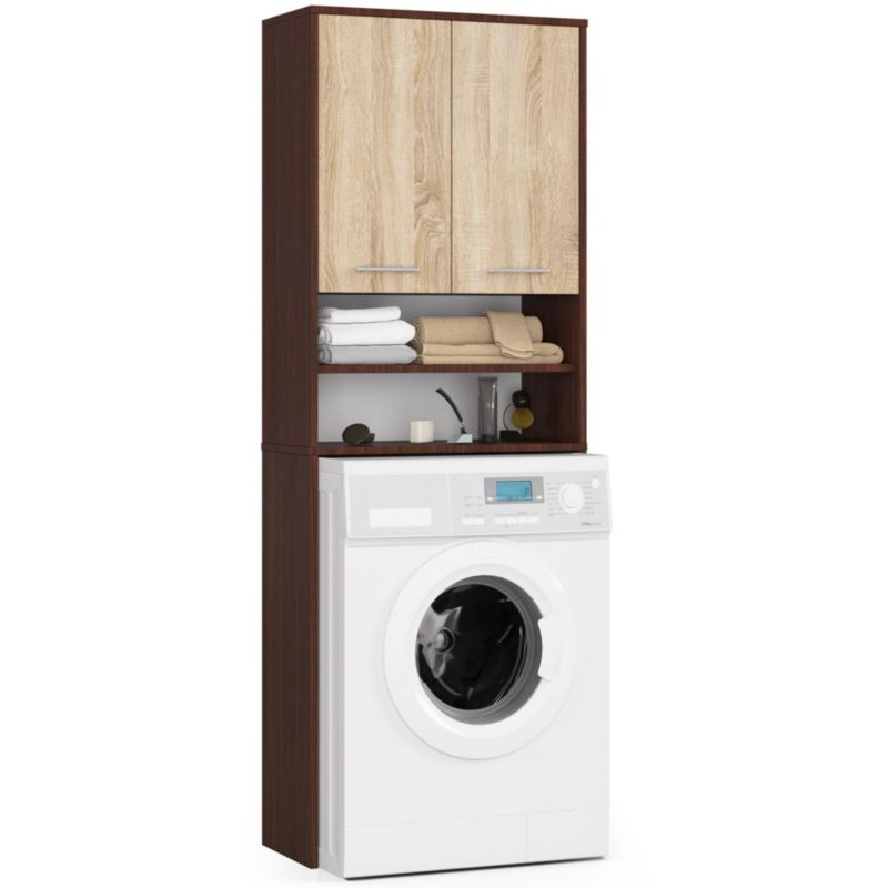 Badesøjle til Vaskemaskine 64 cm Hvid Dørs Sonoma Mat 180 cm