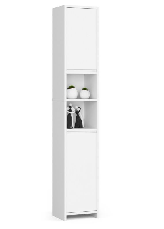 Badeværelsessøjle Uni Hvid Mat 32x28x180 cm 4 Hylder 2 Døre