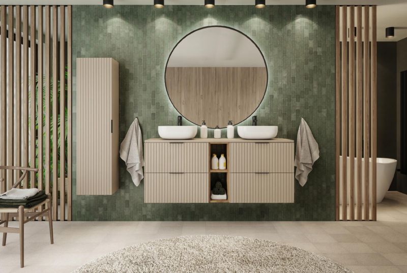 Badeværelsessøjle Flow 35x27x136 cm Hængende MDF Kashmir