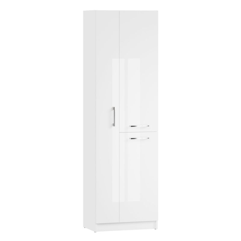Badeværelsesskab til Rengøringsartikler 55x35x185 cm Hvid Højglans