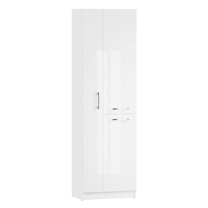 Badeværelsesskab til Rengøringsartikler 55x35x185 cm Hvid Højglans