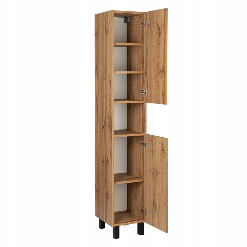 Badeværelsesskab 30x180 cm Eg Wotan med 5 Hylder