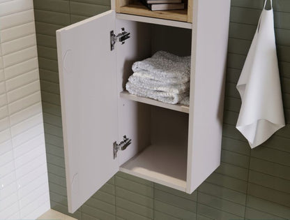 Højt Badeværelsesskab Nova Kaszmir 140 cm Væghængt Beige Mat
