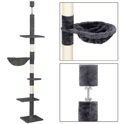 Springos skrabepæl til kat, loftmonteret, sizal-skraber, 245 - 260 cm, 1 stk.