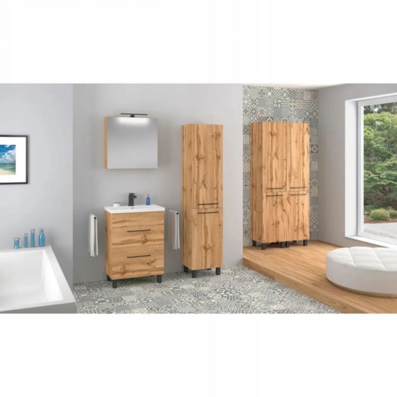 Badeværelsesskab Høj 40x33x183 cm Dąb Wotan