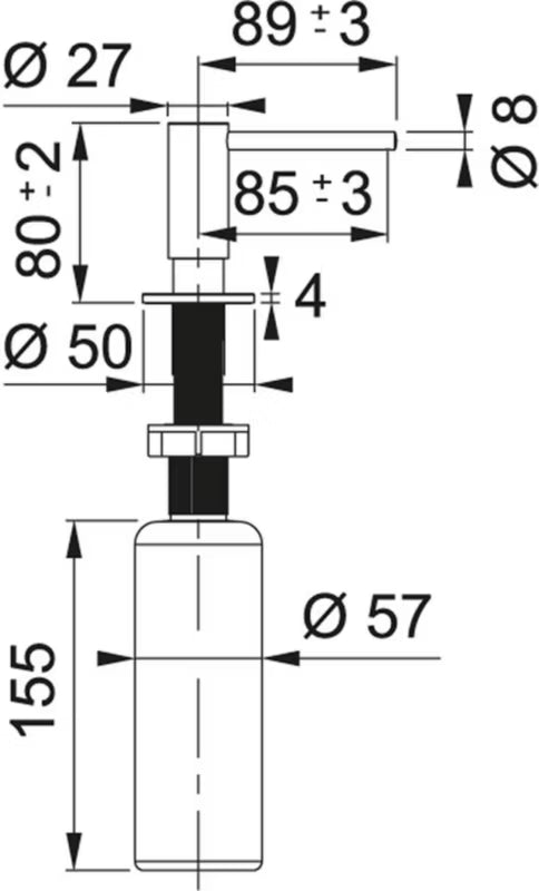 Sæbedispenser Atlas 350 ml Kobber Bordmontering
