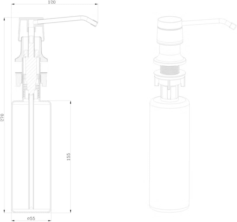 Sæbedispenser Datil 12x27 cm Krom