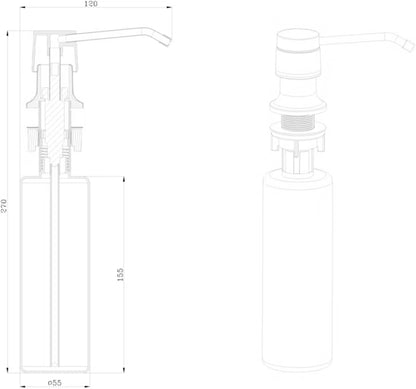 Sæbedispenser Datil 12x27 cm Krom