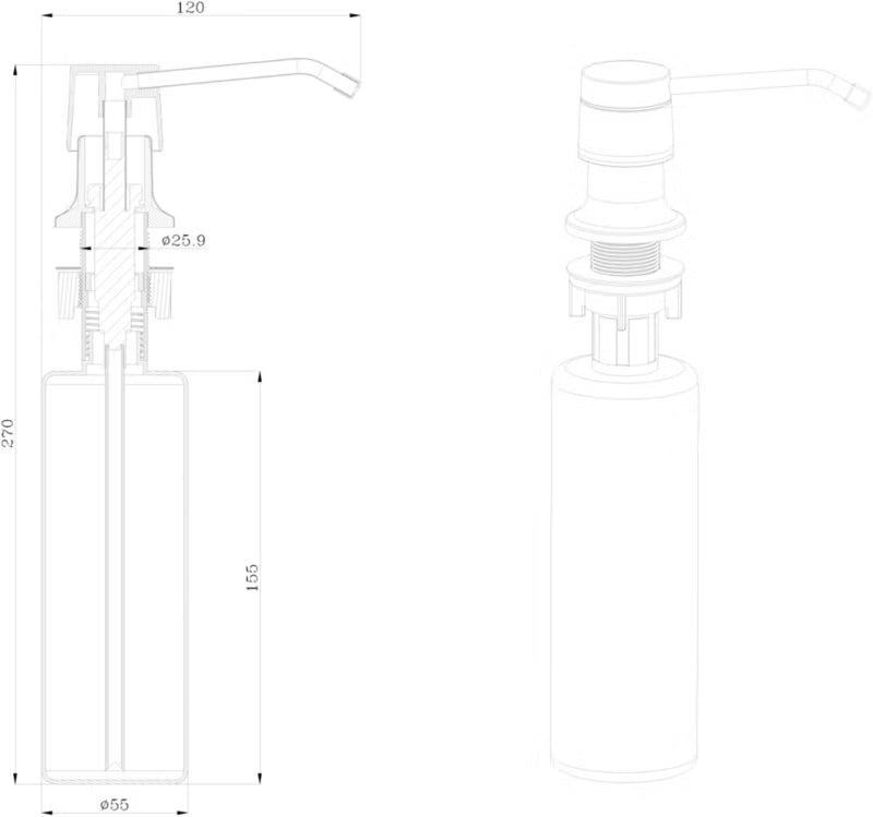 Sæbedispenser Datil 12x27 cm Krom