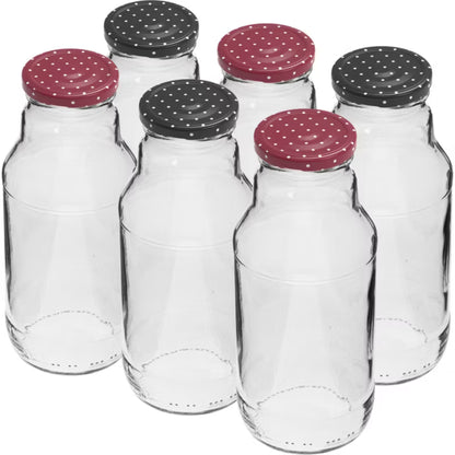 Saftflaske 330 ml med Låg 6 Stk.