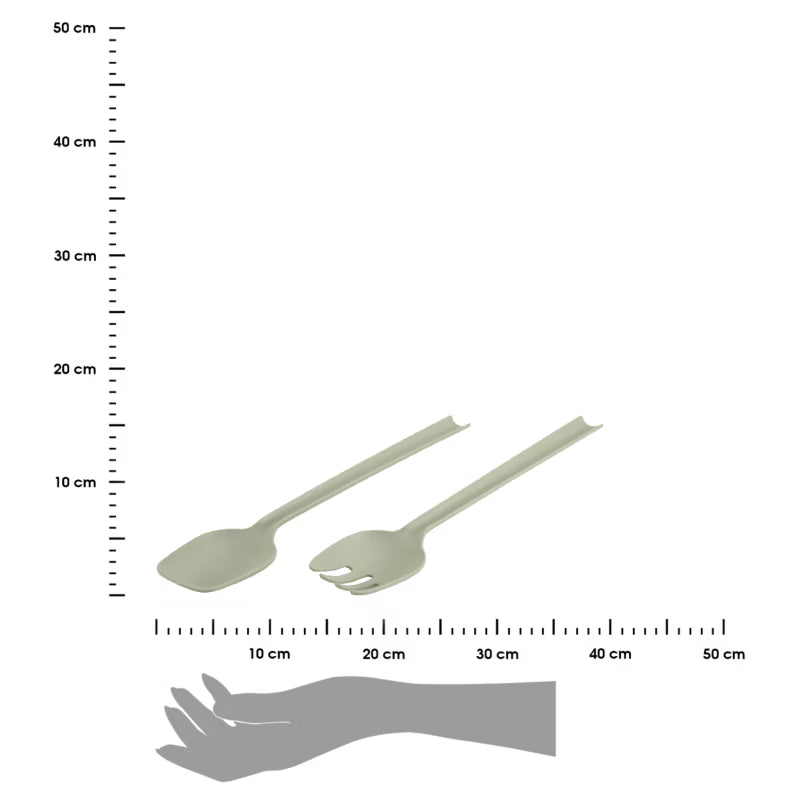 Salatbestik 29 cm Grøn