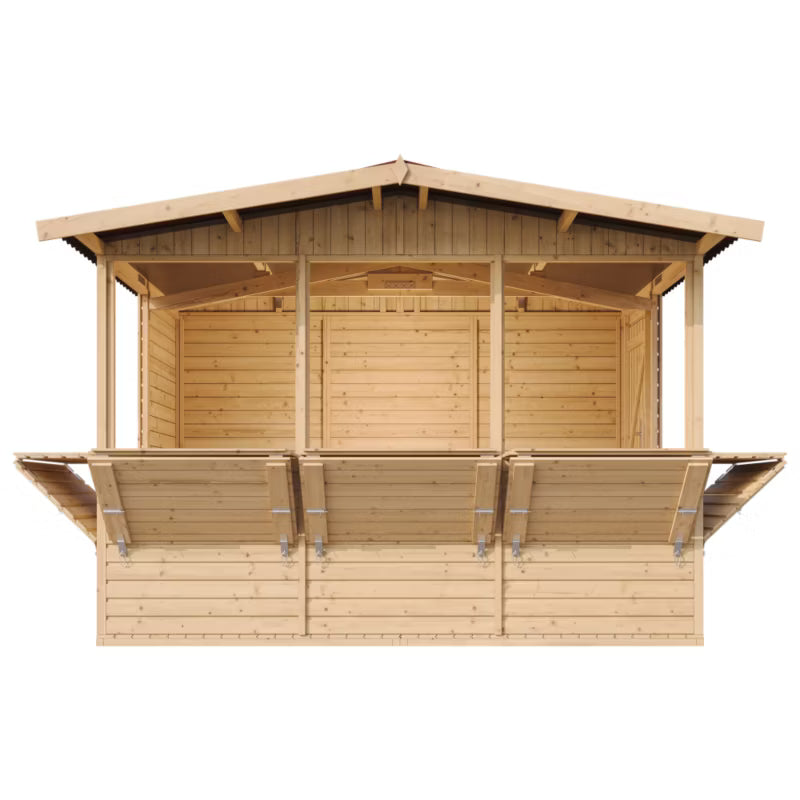 Salgsbod M150B 263x336 cm Natur Træ 6 m²