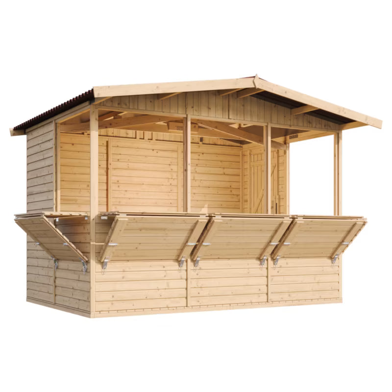 Salgsbod M150B 263x336 cm Natur Træ 6 m²