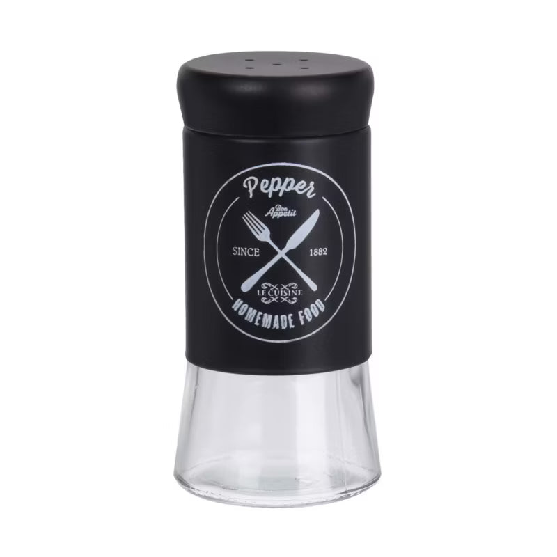 Salt- og Peberbøssesæt 11 cm Glas Sort