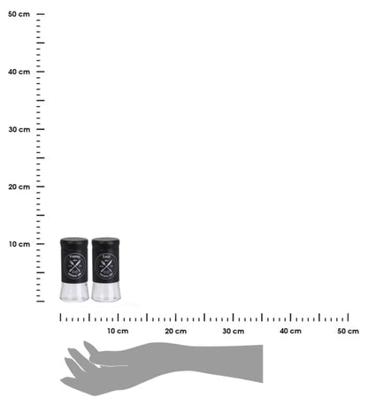 Salt- og Peberbøssesæt 11 cm Glas Sort