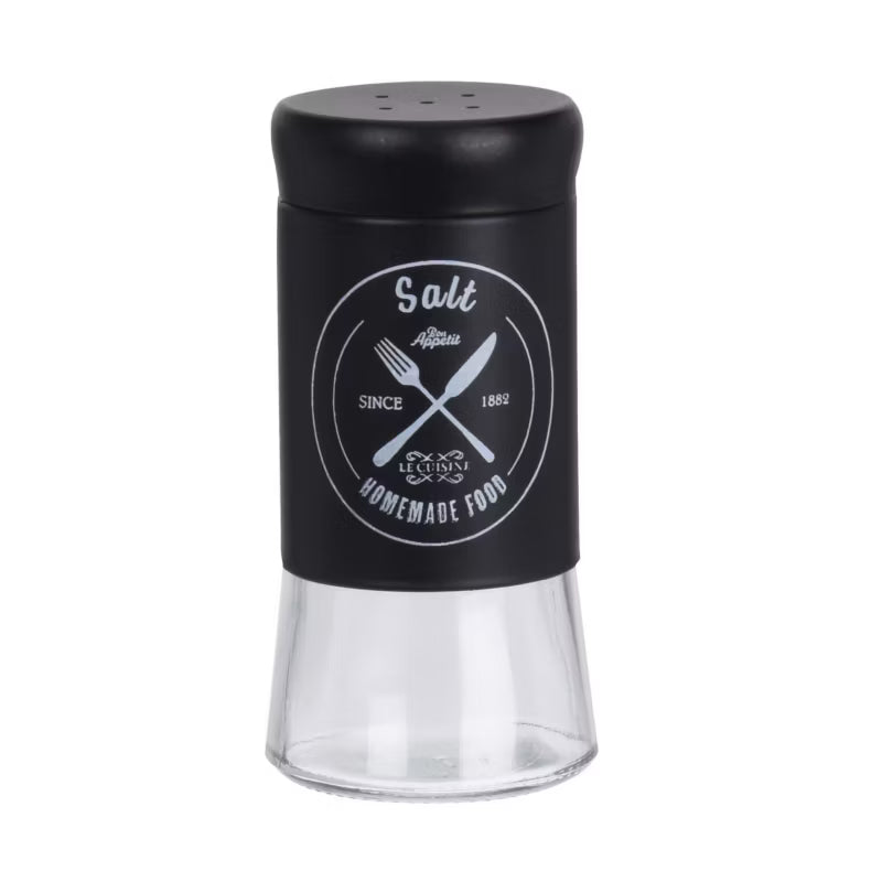 Salt- og Peberbøssesæt 11 cm Glas Sort