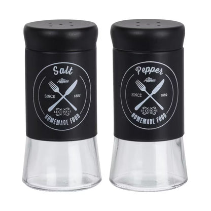 Salt- og Peberbøssesæt 11 cm Glas Sort