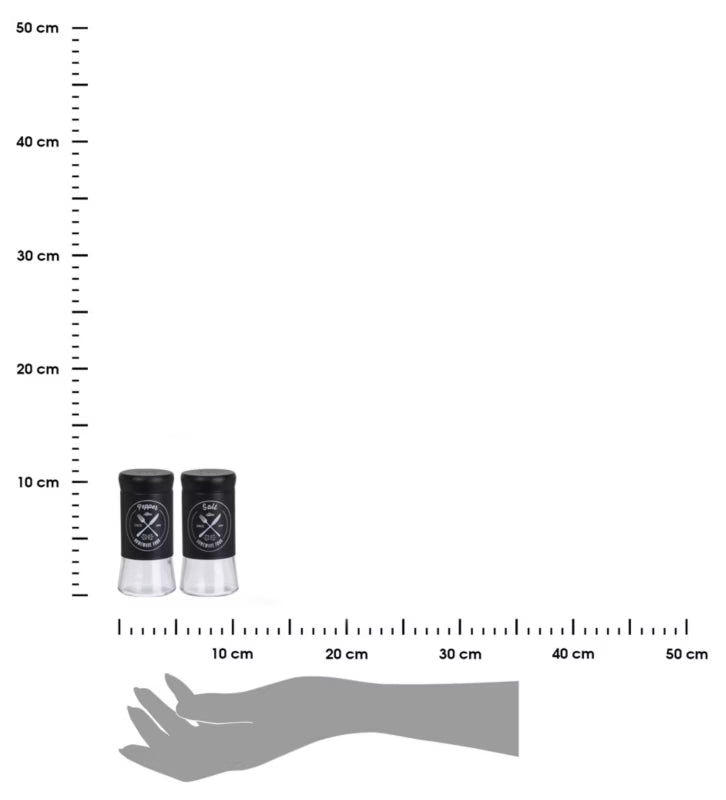 Salt- og Peberbøssesæt 11 cm Glas Sort